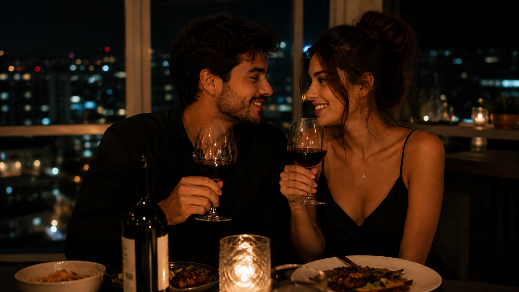Luxury couple enjoying meaningful conversation